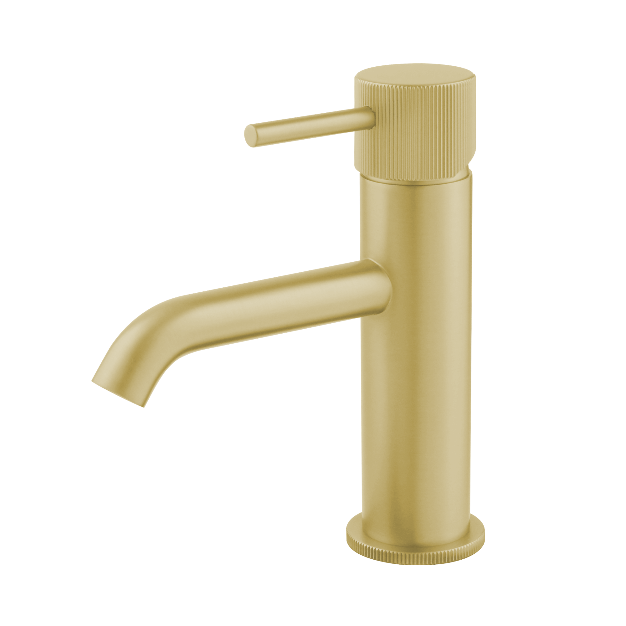 Alderley fluted cold start mono basin mixer with sprung waste - brushed gold (BT7082)